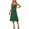 thumbnail image 2 of INSPIRE CHIC Women's Lace Prom Dress Straps Square Neck Sleeveless Formal Evening Cocktail Midi Dresses M Dark Green, 2 of 4