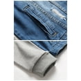 thumbnail image 3 of LZLER Mens Hooded Jean Jacket Classic Distressed Denim Jacket, 3 of 6