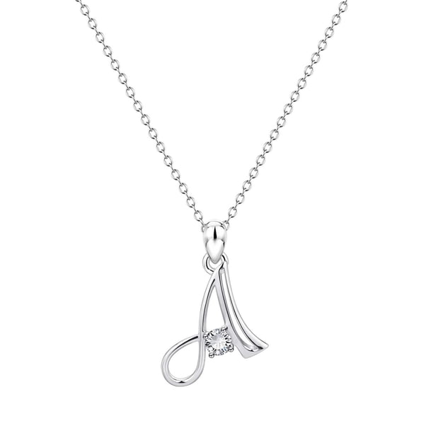 26 Initial Alphabet Shape Rhinestone Collar para Mujeres Collares para Mujeres A Z 26 Alphabet Initial Silver Collares para Mujeres Niñas