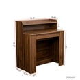 thumbnail image 4 of Extendable Console Table with Extension Leaves Holder, Mid Century Modern Expandable Dining Table with Storage, 20''(98.4'') x 36'' Kitchen Table for Living Room, Farmhouse, Italian Furniture, Walnut, 4 of 9