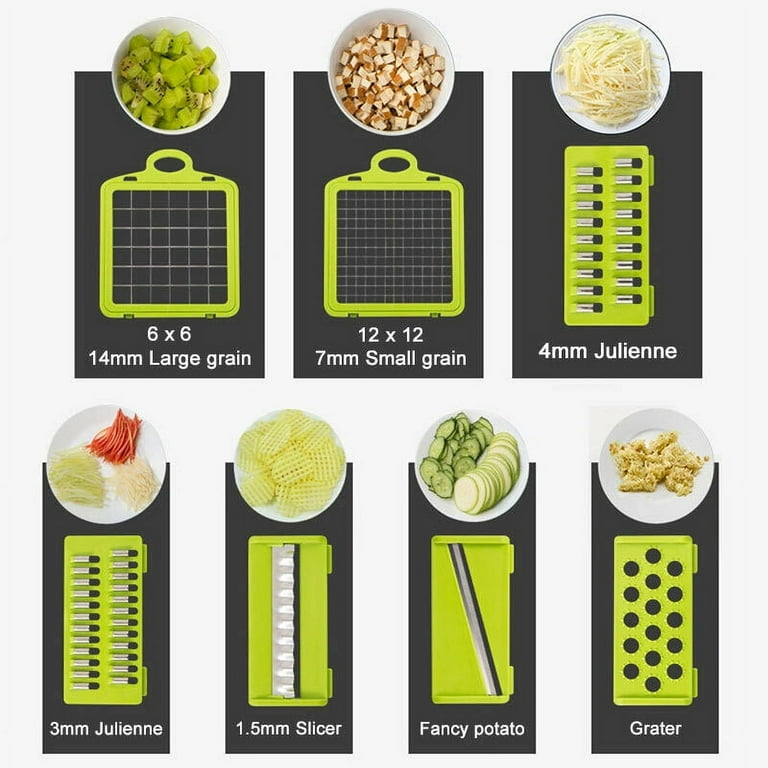 Konco Multipurpose Vegetable Slicer,Adjustable Slicer Cutter Fruit Potato  Peeler Carrot Grater Kitchen Accessories