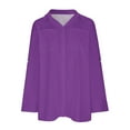 thumbnail image 6 of JGGSPWM Womens Button Down Tops 3/4 Sleeve Shirts Open Front Cardigan Fall Casual Tunic Solid Cardigans Ladies Outwear Purple S, 6 of 9