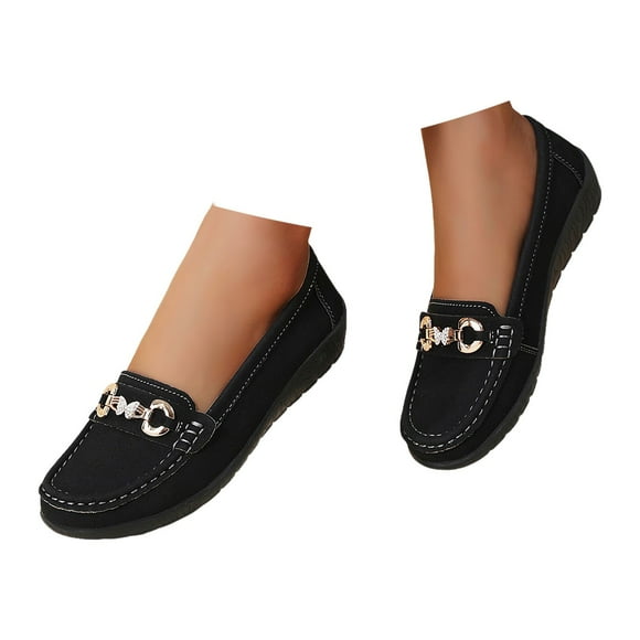 Mepaouo Loafers for Women Business Casual Shoes Comfortable Low Wedge Penny Loafer Slip on Work Flats