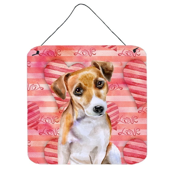 Carolines Treasures BB9800DS66 Jack Russell Terrier Design2 Love Wall or Door Hanging Prints Red 6HX6W multicolor