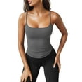thumbnail image 2 of Women'S Tank Tops Slim Fit Spaghetti Strap Tank Top Cute Summer Square Neck Workout Camisole Tops Dark Gray S, 2 of 7