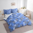 thumbnail image 3 of Castle Fairy Pixel Grid Miners Boy Twin Bedding Sets,Grey Blue Plaid Bedding Comforter Set, 3 of 8