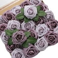 thumbnail image 1 of HAOSHICS 25Pcs Artificial Flowers, Real Touch Foam Roses, Fake Roses with Stem for Wedding Bridal Bouquets, Valentine's Day, Baby Shower, Party, Home Office Hotel Decor (Wine red), 1 of 4