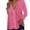 Hot Pink, variant on CHUOU Women V Neck Sequin Soild Color Long Sleeve Fold Navel Casual Blouse Tops