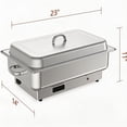 thumbnail image 2 of 9QT Electric Chafing Dish Buffet Set with Digital Temperature Control, Stainless Steel Food Warmer with Warming Tray and Lid, Portable Catering Server for Parties Weddings Banquets, 23x14x11 Inch, 2 of 6