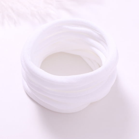 Firefly Hope 50PCS White Cotton Seamless Hair Bands for Women, 2.4 Inch Diameter Elastic Ponytail Holders, No-Damage Styling Elastics for Thick Hair
