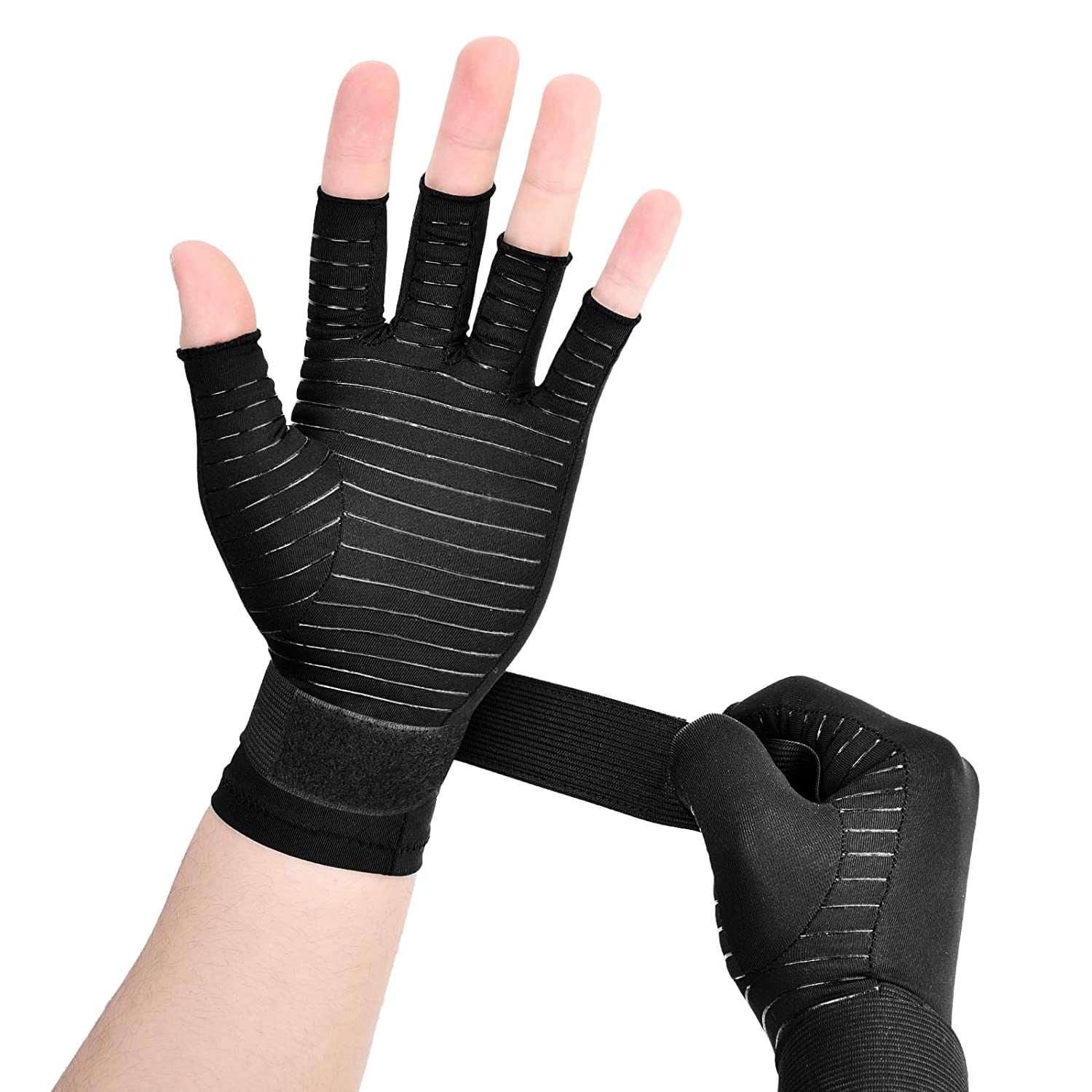 Copper Compression Arthritis Gloves | Fingerless Arthritis Carpal Tunnel  Pain Relief Gloves For Men & Women | Hand Support Wrist Brace For  Rheumatoid