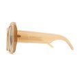 thumbnail image 4 of Womens Mod Large Rectangle Butterfly Chic 90s Designer Sunglasses Beige Light Brown, 4 of 4
