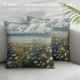 thumbnail image 3 of Fenyluxe Wildflowers Body of Water Clouds Outdoor Decorative Pillow Covers Short Plush 1PC 18x18in, 3 of 5