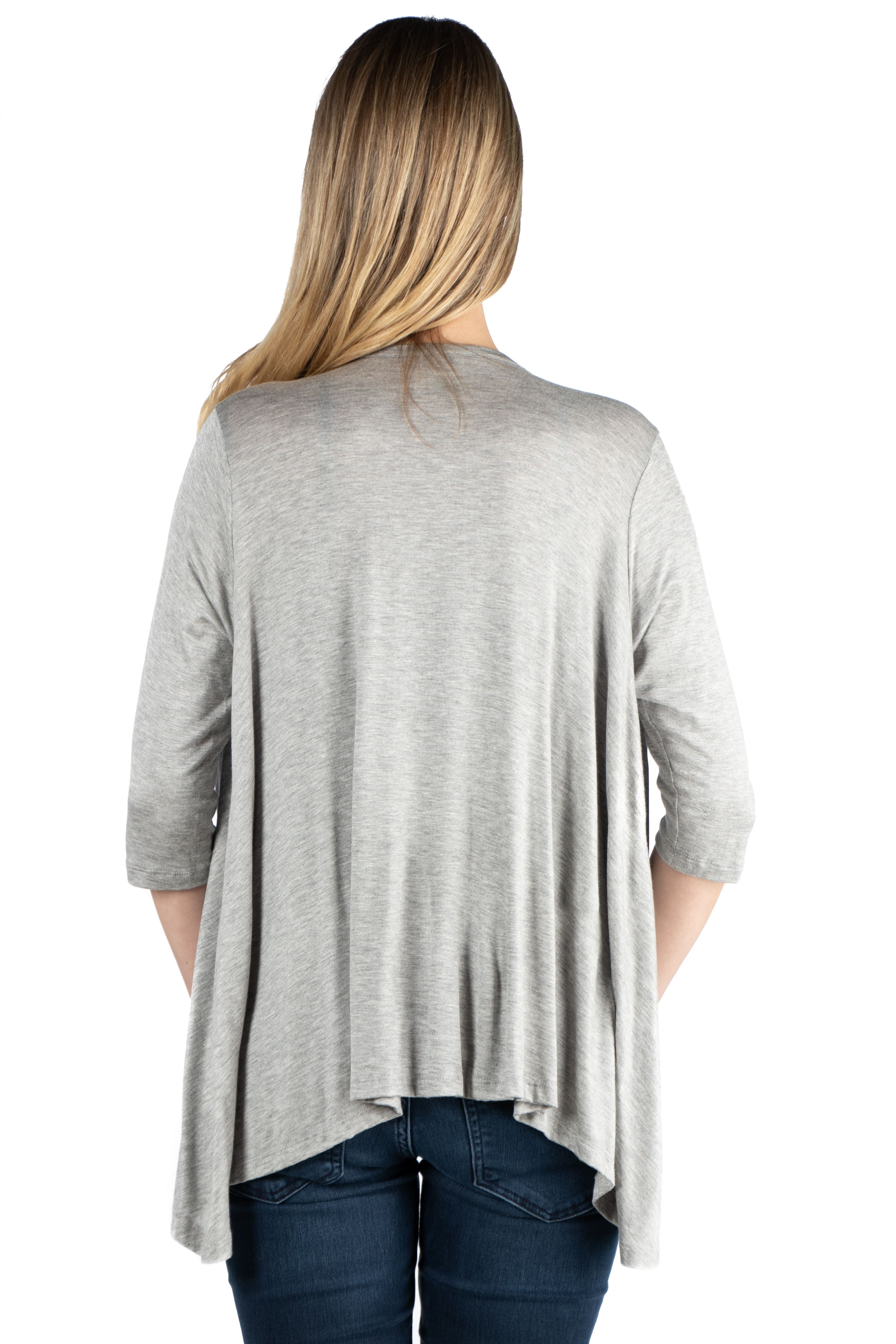 24seven Comfort Apparel Elbow Length Sleeve Maternity Open Cardigan