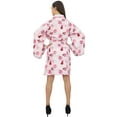 thumbnail image 4 of Bimba Women's Pink Long Sleeve Kimono Coverup Robe Floral Print Sleepwear - 22, 4 of 4