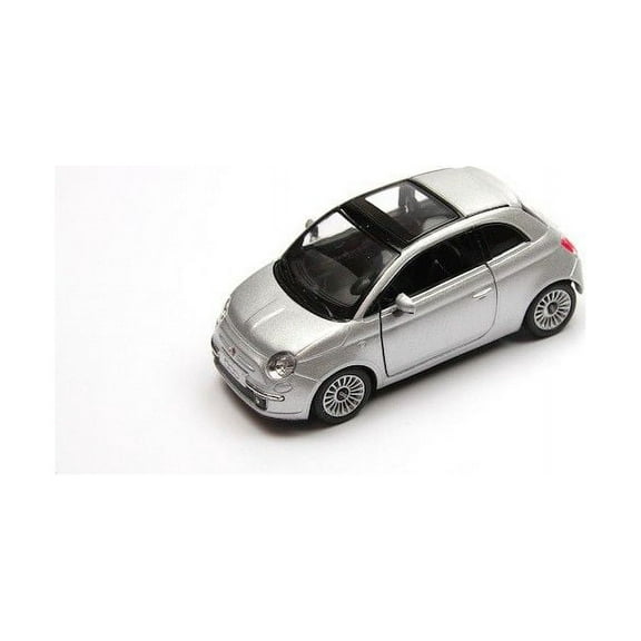 5" Kinsmart 2007 Fiat 500 Diecast Model Toy Car 1:28 Silver