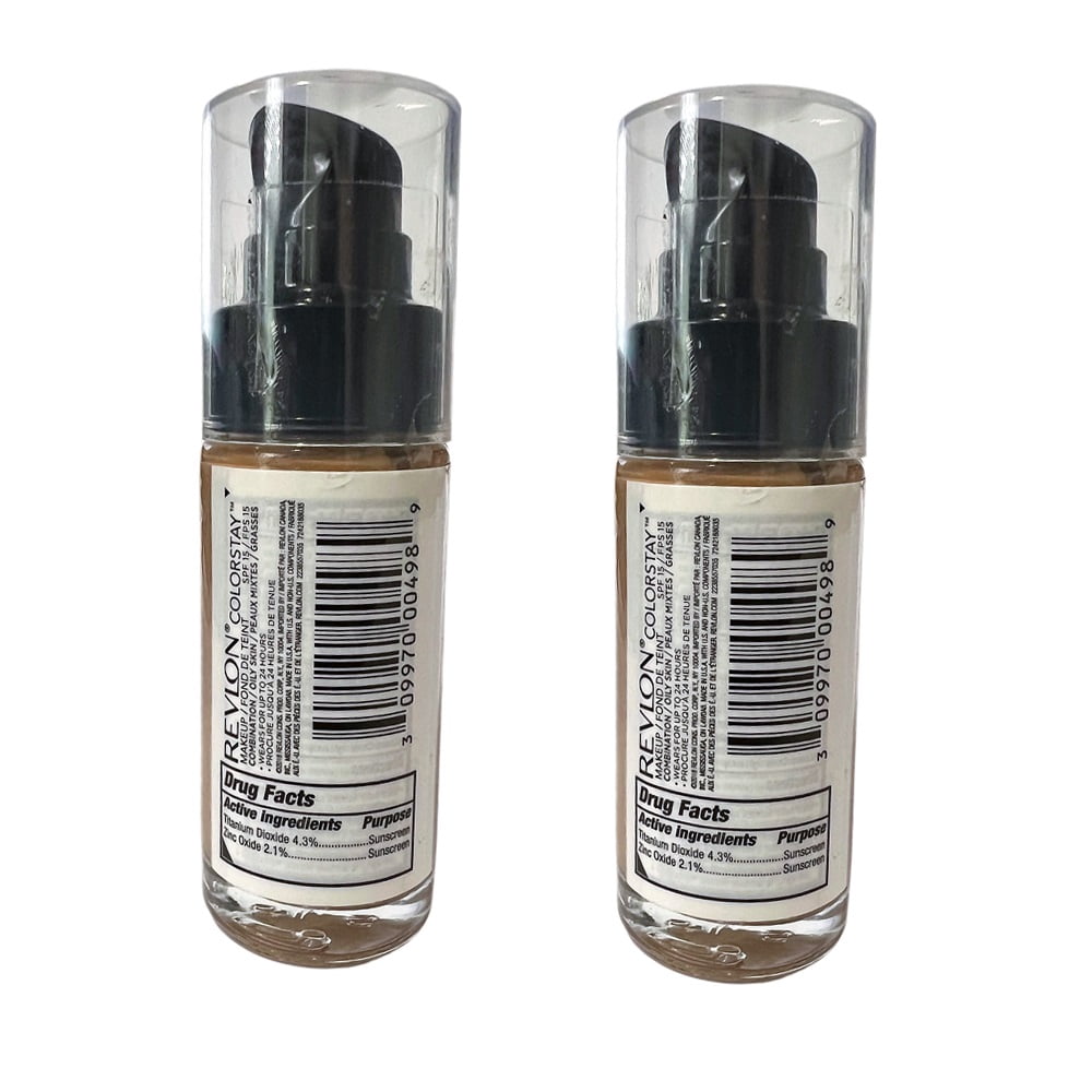 Pack of 2 Revlon Colorstay Combination/Oily Makeup, Matte Finish, Honey Beige 455