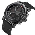 thumbnail image 2 of NAVIFORCE Reloj deportivo masculino resistente al agua electrónico de cuarzo con banda de cuero 3ATM (negro gris), 2 of 4