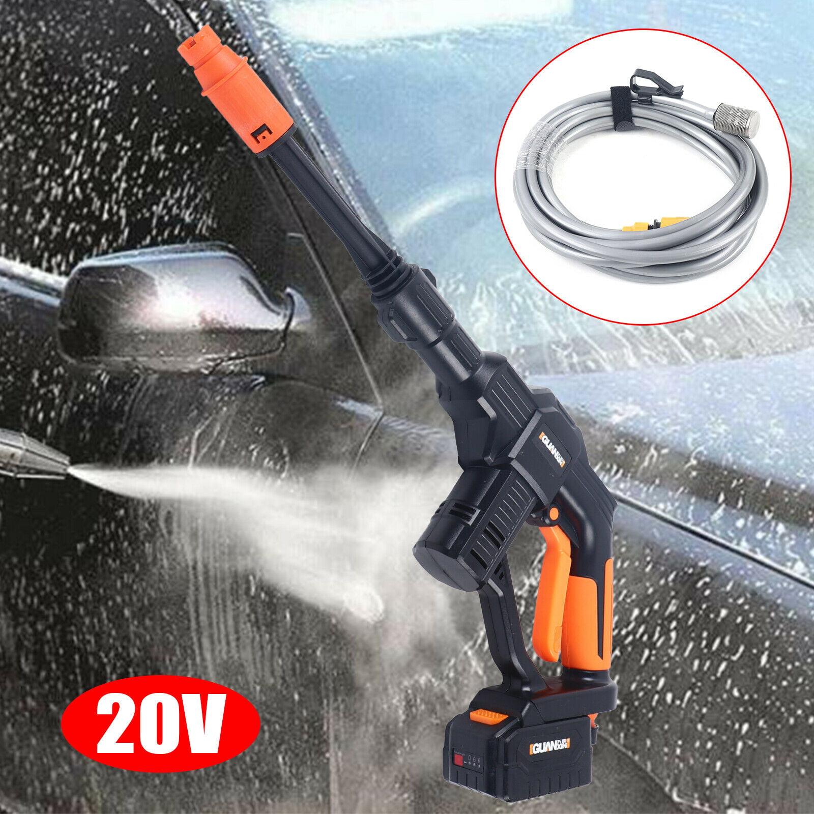 12V Hydroshot Cordless Pressure Car Washer Gun Kit Electric Car Washing Cleaner 