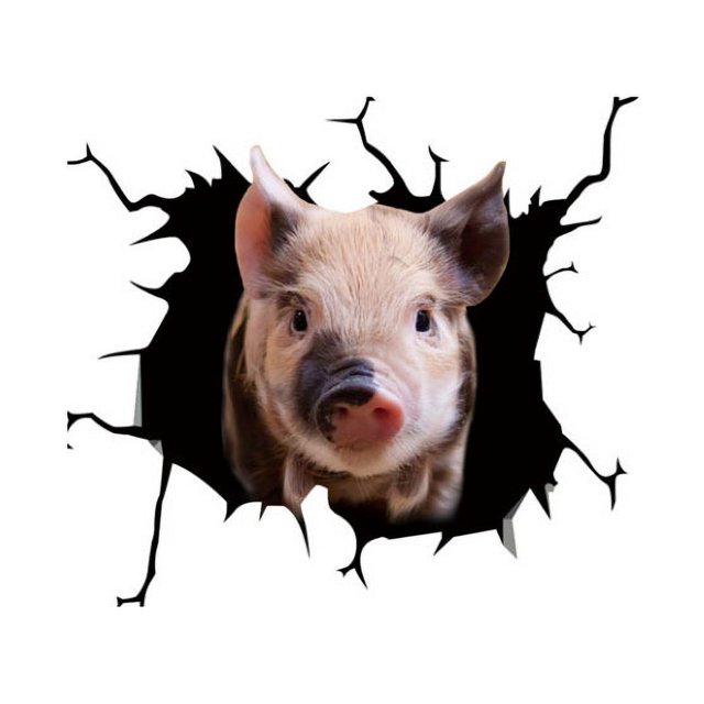 3D Piggy Wall Stickers, Creative Window Static Stickers, Self-adhesive Wall Art Decorations