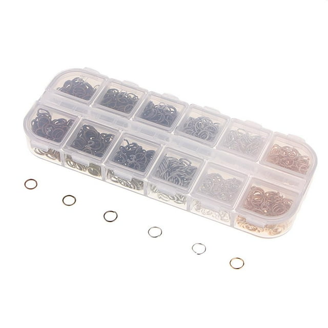Rongfmy 1 Box Open Jump Rings Split Rings Keychian Connector for Jewelry Making 6mm