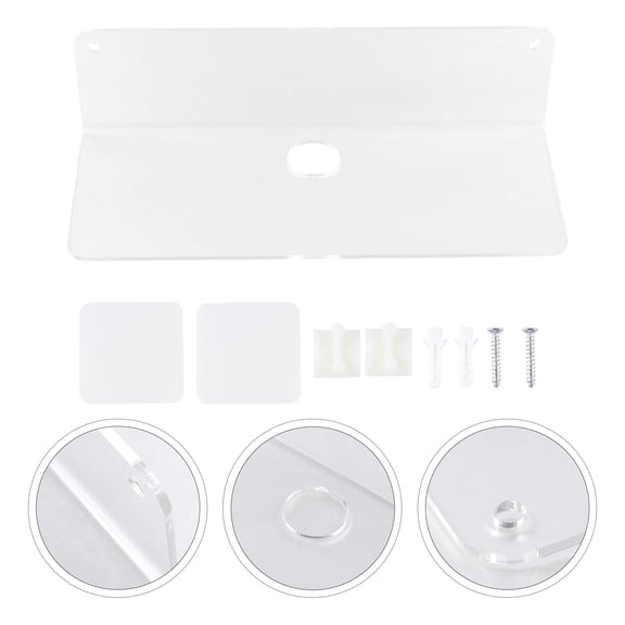Phenofice 1Pc Wall Mounted Transparent Acrylic Floating Shelf for Kitchen and Living Room Storage