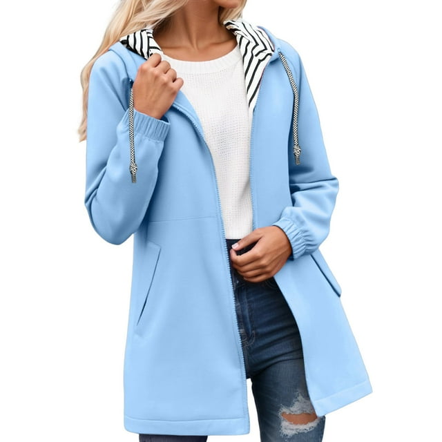 Coupe-Vent Léger pour Randonnée Anorak avec Capuche Poches et Design Rayé pour Aventures en Plein Air et Usage Quotidien, Taille:S