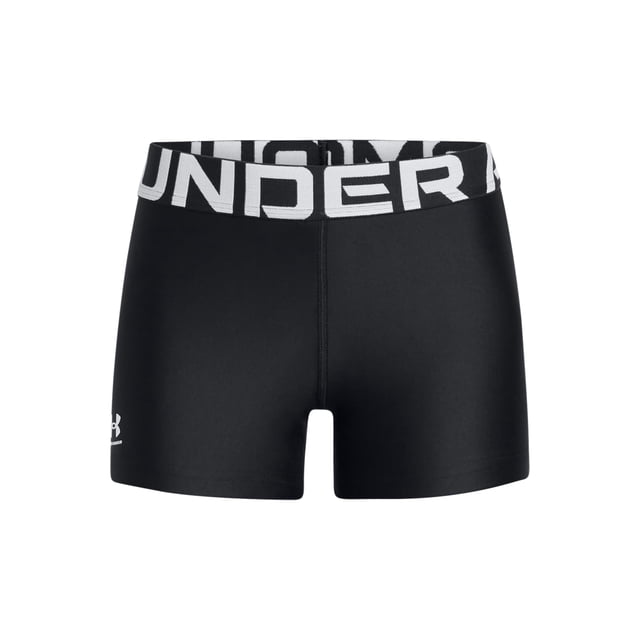 Shorts Under Armour HeatGear para Niñas Negro Blanco XL