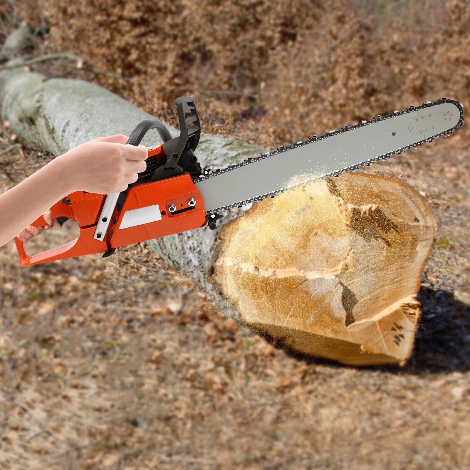Gas Chainsaw Power Chain Saw with 24" Guide Bar Handheld Cordless Petrol Chain Saw