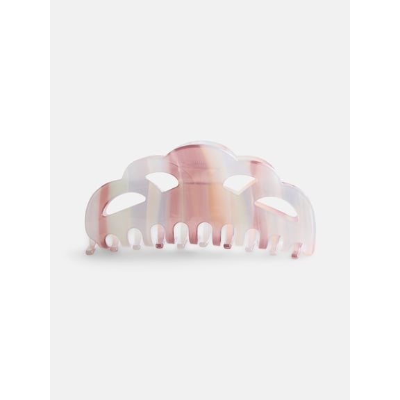 No Boundaries Women's Jumbo Cloud Hair Claw Clip, Pink/Ivory