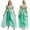 Green, variant on Womens Sequin Belly Jumpsuit Trim Pumpkin Dance Pants With Tulle Overlay One-piece Romper