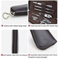thumbnail image 7 of Travel Nail Clippers Pouches Leather Manicure Set Travel Case Grooming Set Organizer with Keychain for Father Boyfriend, 7 of 7