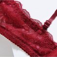 thumbnail image 4 of Tao Tao Women's Lace Flower Embroidery Bra Fashion Underwear Comfortable Seamless Adjustment Bra Women's Wireless Bra Underwear Red 75A, 4 of 5