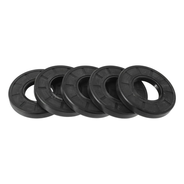 Sello de aceite universal Unique Bargains TC de doble labio con resorte de acero, sello de eje rotativo 35x72x10 mm, alta presión, caucho NBR negro, 5 Pcs