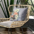 thumbnail image 2 of Flamingo with Flower Indoor/Outdoor Pillow in Green Orange Gray 16x16, 2 of 5