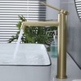 thumbnail image 1 of Grifo de baño de funcionamiento suave, grifo mezclador de lavabo de estilo contemporáneo con cartucho de disco de cerámica, construcción de latón macizo para mayor durabilidad y acabado dorado, 1 of 5