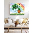 thumbnail image 4 of St. Patrick's Day Canvas Print Wall Art Green Hat Shamrocks Gnome Rainbow Blue Sky Pictures Painting Morden Artwork for Living Room Bedroom, Ready to Hang - 12"x16", 4 of 6