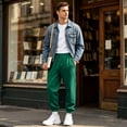 thumbnail image 6 of WJOSBXT Baggy Sweatpants Men Drawstring Joggers Fall 2026 Loose Fit Workout Jogging Pants Cuffed Lightweight Lounge Y2k Sweat Pants with Pockets 2XL, 6 of 7