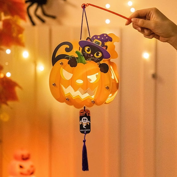 Halloween Pumpkin Lantern ,Small Night Light Vintage Led Light,,Halloween Outdoor Light Decor,Halloween Children's Handheld Luminous Projection for Halloween Party, Yard, Patio, Porch
