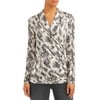 Sofia Jeans Faux Wrap Front V-Neck Knit Top Women's (Animal Snake Print)