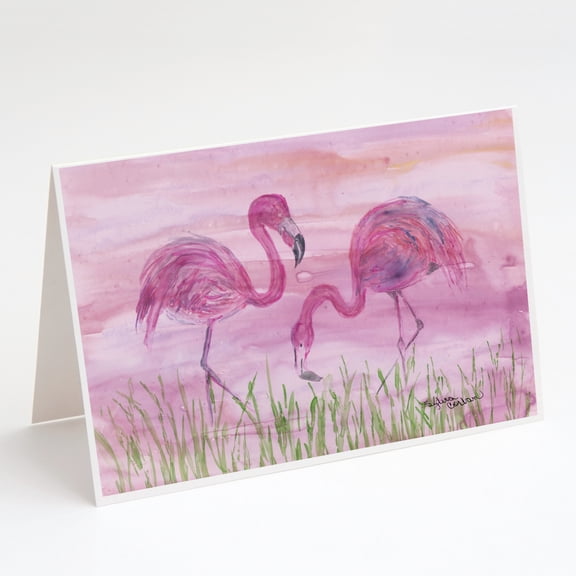 Flamingos Greeting Cards and Envelopes Pack of 8