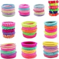 thumbnail image 6 of 100 Pcs Girls Hair Ties Set Candy Colors Hair Bands Accessories with Clips Jewelry Kit, 6 of 8