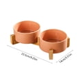 thumbnail image 3 of Comedero cerámico elevado doble para gatos para comida y agua, cuencos elevados inclinados para proteger y prevenir la fatiga de los bigotes, plato alto antideslizante para gatos y perros pequeños, 3 of 7