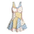 thumbnail image 7 of FOR U DESIGNS Girls One Piece Swimsuit with Skirt Comfortable Bathing Suit Swimwear Modest Beach Swim Dress for 3T-13Y, Spliced Flower, 7 of 7