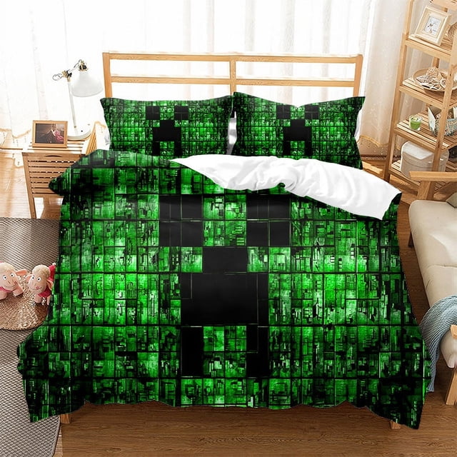 siniker Bedding Set Kids Quilt Cover 3D Cartoon Playing Bed Cover Set with Pillowcase and Zipper Closure