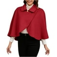 thumbnail image 2 of Women'S Fall/Winter Solid Color Collar Cape Cape Cape Casual Knitted Cardigan Fashionable comfortable Cloth, 2 of 7
