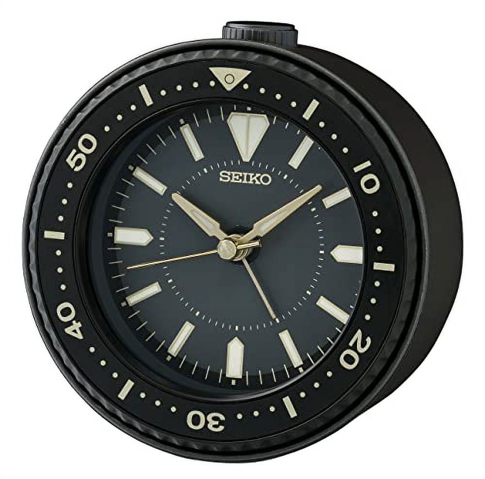 セイコーゼンマイアラーム、セイコーミュージカルアラームクロック、デッドストック Seiko, Alarm Clock, QHE184MLH, Metallic Green Analog with Light
