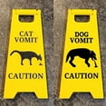 thumbnail image 2 of Vekome Cat Vomit Sign, Dog Vomit Sign, Cat Vomit Caution Sign, 4 Inch Funny Cat Sign Decor, Cats Live Here Novelty Desk Sign, Yard Warning Sign, 2 of 7
