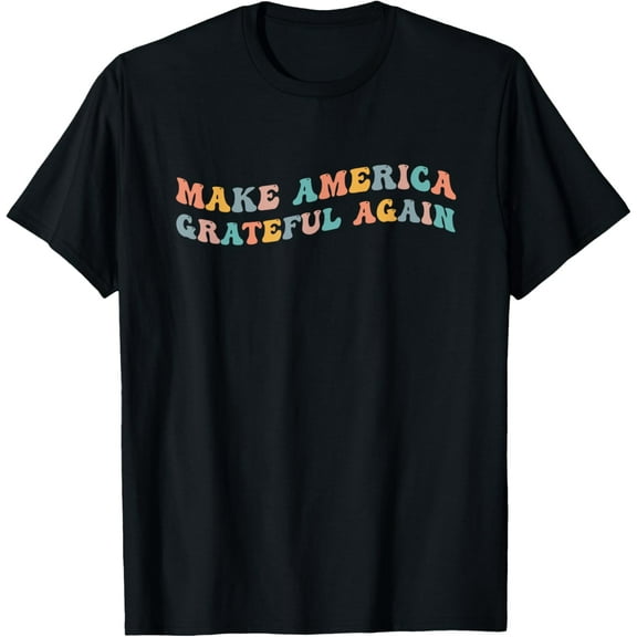 Make America Grateful Again Thanksgiving Turkey Day Patriot T-Shirt100% cotton short-sleeved shirt for both men and women