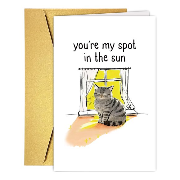 Tarjeta de San Valentín PUGAILA con temática de gato romántica 20,5 x 13,5 cm